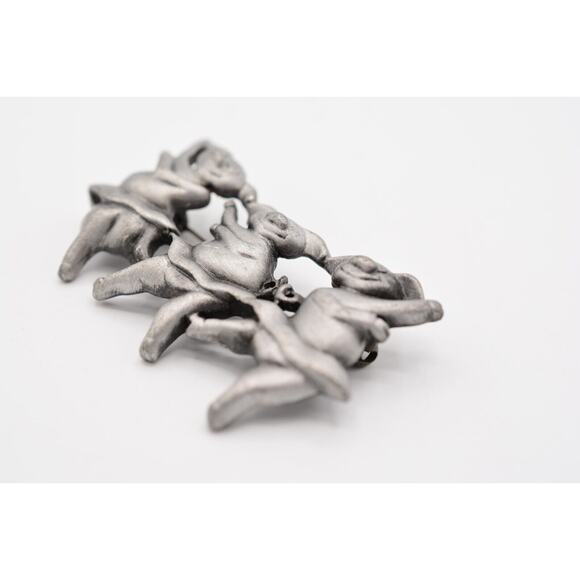 Vintage Ballet Dancing Pigs Pin Brooch Olivia Pig Ballerina Chunky NOS 80s BinA6 - Picture 4 of 12